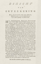 Notice of subscription to a large plate of the Exercise of the Amsterdam Exercise Society Tot Nut