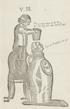 Caricature of Pieter Witmond, 1787, cartoon, print, Caricature of the Amsterdam patriot delegate