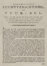 Remarkable Aerial Phenomenon, or Fireball. which on the evening of the 23rd of October 1805. in