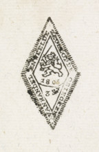 Seal on objects of trade and luxury, Seal, 1806, print, Separate impression of a diamond-shaped