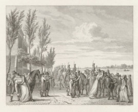Departure of the Gardes d'Honneur from Amsterdam, 1813, print, Conscripted members of Napoleon's