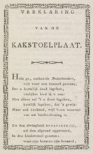 Explanation of the caricature of Napoleon in the commode, 1813, Explanation of the Commode Plate,