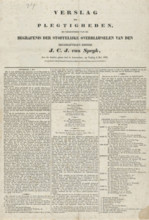 Report of the Ceremonies on the occasion of the burial of the remains of the heroic knight JCJ van
