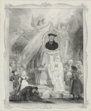 Mourning print on the death of Rabbi Samuel Berenstein, 1838, print, Mourning print on the death of