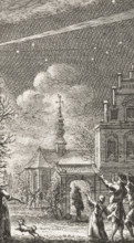 The Comet of 1681, print, historical print, The comet visible in the west of the Netherlands in the