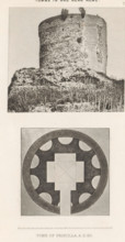 View and photo reproduction of a plan of the Sepolcro di Priscilla in Rome, Tomb of Priscilla. AD