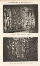 Sculpture - Ends of sarcophagus cent. IV, Two reliefs of sarcophagi, depicting Lazarus by a fig