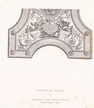 Ceiling du Louvre, Photo reproduction of a drawing depicting part of the ceiling of the Musée du