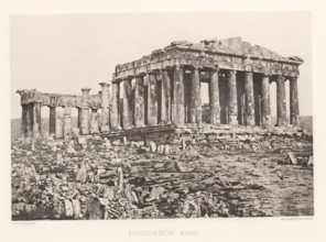 Parthénon nord, Parthenon on the Acropolis of Athens, page, photomechanical print, Athens, cliché