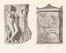 Hégéso céramique, Stele no. 143 musée central, Stele of Illissos and funerary stele of Hegesa,