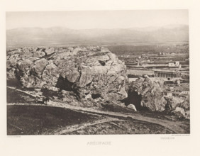 Aréopage, View of the Areopagus in Athens, page, photomechanical print, inscription: 'Théséion',