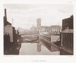 Victoria Bridge, View of the Victoria Bridge over the Irwell in Manchester, page, photomechanical