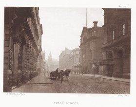 View of Peter Street in Manchester, Peter Street, page, photomechanical print, number: 'Pl. 32.',
