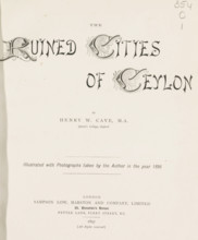 The ruined cities of Ceylon, book, name: 'J. Hanley Power', writer (clerical worker): Henry William