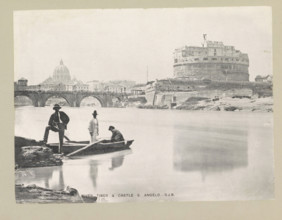 River Tiber & Castle S. Angelo, page, photomechanical print, photographer: Samuel J. Beckett, Rome,