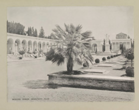 Modern Roman cemetery, page, photomechanical print, photographer: Samuel J. Beckett, Rome, c. 1890