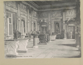 Grand hall Borghese palace, page, photomechanical print, photographer: Samuel J. Beckett, Palazzo