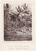 Ruin in a harbor on Bornabi, Ruins at Mataleine harbour, Bornabi. Caroline Islands, page,