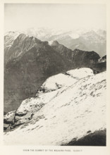 View from the summit of the Malana pass, Himachal Pradesh, India, page, photomechanical print,