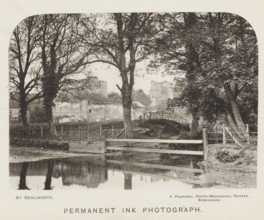 At Kenilworth, page, photomechanical print, inscription: 'Permanent ink photograph', Kenilworth,