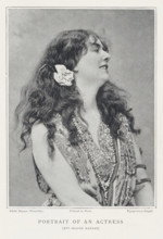 Portrait of an actress, page, photomechanical print, photographer: Louis Désiré Dupont, Brussels,