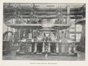 Electric light stations, Manchester, page, photomechanical print, photographer: Brothers, WJ, c.