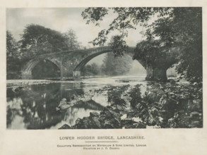 Lower Hodder Bridge, Lancashire, page, photomechanical print, photographer: JD Geddes, printmaker: