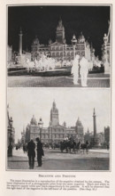 Negative and positive, Negative and positive image of a street scene with an obelisk on a square