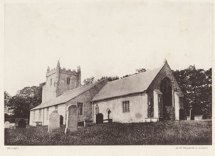 Aldingham church, View of Saintt Cuthbert's Church in Aldingham, page, photomechanical print,