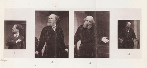 Four portraits of unknown men presumably showing helplessness, page, photomechanical print, number: