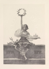 Photo reproduction of a drawing, (presumably) depicting a personification of the Czech Republic