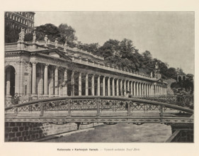 Colonnay at Karlsbad, Kolonnada v Karlových Varech, page, photomechanical print, Karlovy Vary,