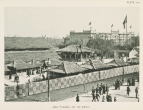 View of houses from Java at the World's Columbian Exposition in Chicago in 1893, Java village.- on