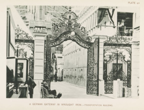 A German gateway in wrought iron.- Transportation Building, Wrought iron gate at the German