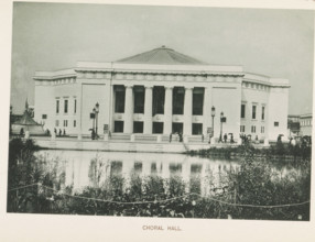 Choral Hall, View of a concert hall at the World's Columbian Exposition in Chicago in 1893, page,
