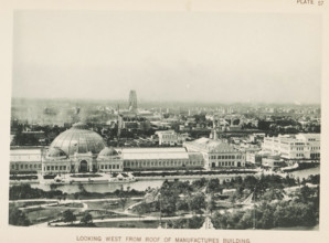 View of the World's Columbian Exposition in Chicago in 1893 with the horticultural building in the