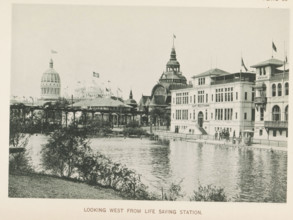 Looking west from Life Saving Station, View of the World's Columbian Exposition in Chicago in 1893,