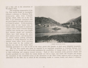 View of Green Mountain Falls in Colorado, Green Mountain Falls, page, photomechanical print, cliché