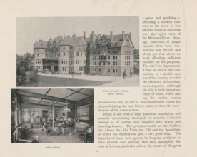 View of the Antlers Hotel in Colorado Springs, The Antlers Hotel, West front, page, photomechanical