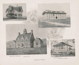 Colorado College, Photomontage of four colleges in Colorado, page, photomechanical print,