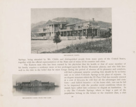 View of the Broadmoor casino in Colorado Springs, Broadmoor casino, page, photomechanical print,