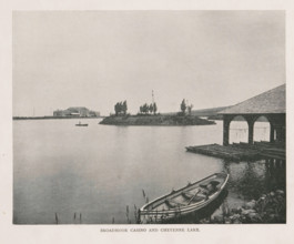 View of the Broadmoor Casino and Cheyenne Lake in Colorado Springs, Broadmoor Casino and Cheyenne