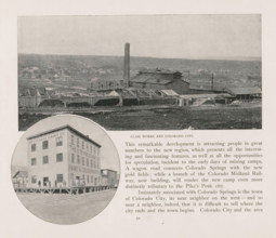 Glass works and Colorado City, Photomontage of a view of Colorado City and a paint factory, page,