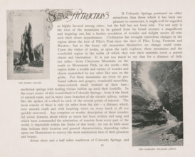 View of a road through the Cheyenne Canyon with inscription, page, photomechanical print, Williams