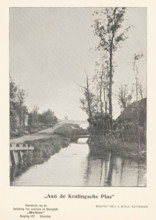 View of the Kralingse Plas, 'At the Kralingse Plas', page, photomechanical print, inscription: