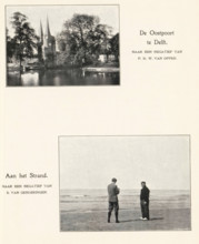 View of the Oostpoort in Delft, De Oostpoort, in Delft, page, photomechanical print, photographer: