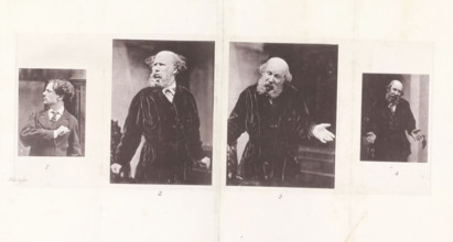 Four portraits of unknown men presumably showing helplessness, page, photomechanical print, number: