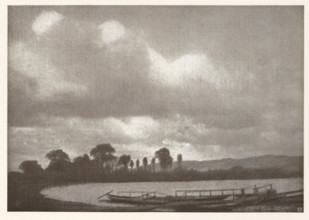 Landscape with jetty, page, photomechanical print, photographer: Otto Erhardt, cliché maker: