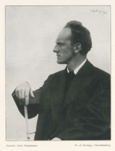 Portrait of Gerhart Johann Robert Hauptmann, Porträt: Gerh. Hauptmann, page, photomechanical print,
