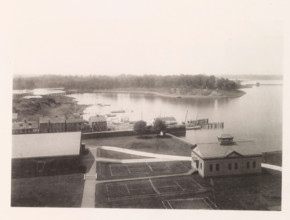 Looking north from tower, photograph, page, photographer: Edward H. Hart, United States Naval